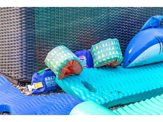 Resin Wicker Pool Caddy, Probably Frontgate 