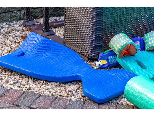 Resin Wicker Pool Caddy, Probably Frontgate 