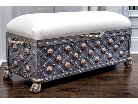 Gothic Style Custom Upholstered Storage Bench