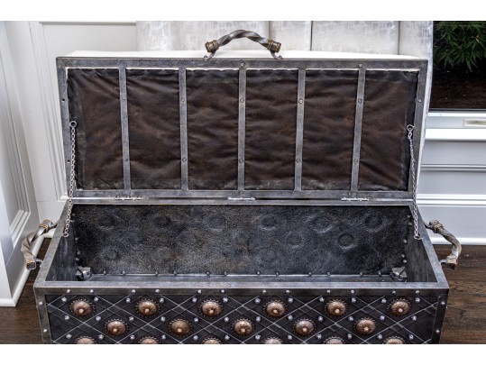 Gothic Style Custom Upholstered Storage Bench