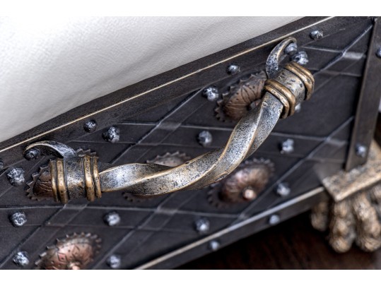 Gothic Style Custom Upholstered Storage Bench