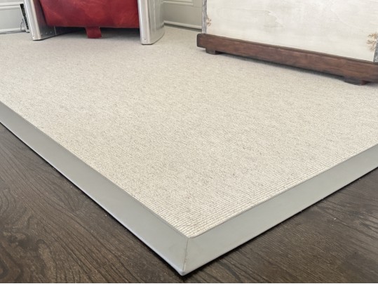 Custom Accent Carpet With Leather Trim, 8'-3/4