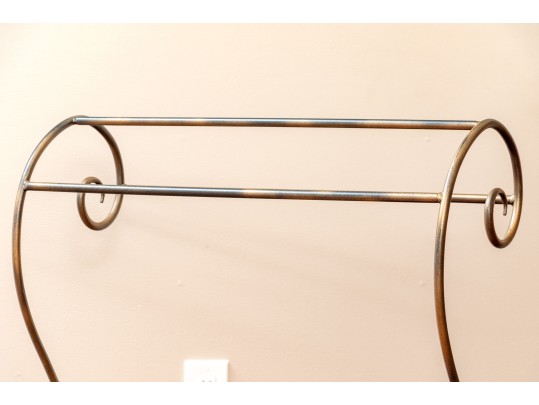 Bronzed Finished Iron Scrolled Towel Rack
