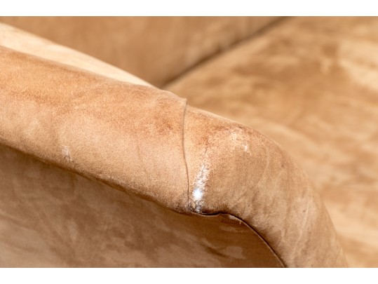 Custom Suede Upholstered Settee