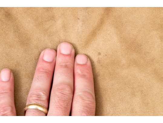 Custom Suede Upholstered Settee