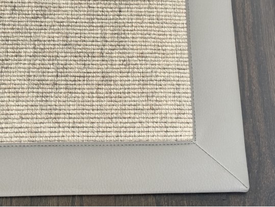 Custom Accent Carpet With Leather Trim, 8'-3/4