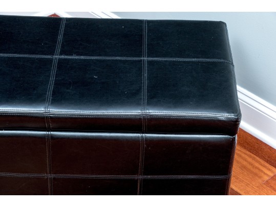 Vegan Leather Upholstered Storage Bench