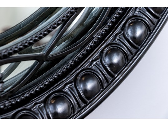 Ebonised Oval Framed Mirror