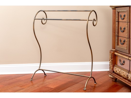 Bronzed Finished Iron Scrolled Towel Rack