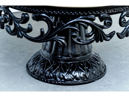 Ornate Cake Display Stand With Glass Cloche