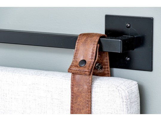 Wall Mounted Headboard, Accent Pedestal Table And Wall Mounted Shelf