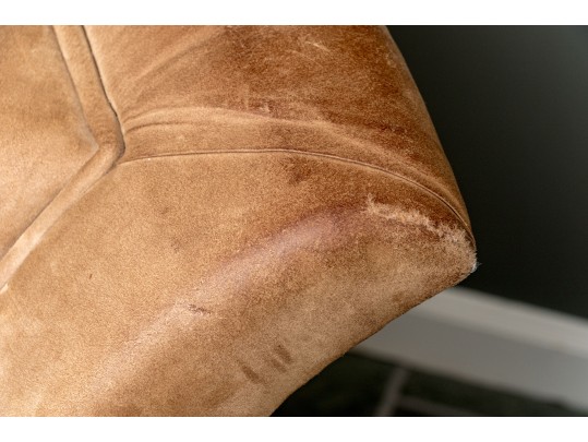 Custom Suede Upholstered Settee