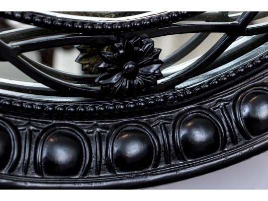 Ebonised Oval Framed Mirror