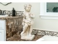 Pair Of Cast Stone Neoclassical Putti With Grape Clusters
