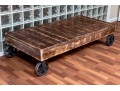 Awesome Vintage Rail Cart Style Cocktail Table