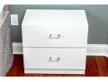 Pair Of White Nightstands With Lucite Pulls
