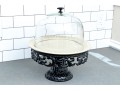 Ornate Cake Display Stand With Glass Cloche