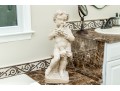 Pair Of Cast Stone Neoclassical Putti With Grape Clusters