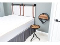Wall Mounted Headboard, Accent Pedestal Table And Wall Mounted Shelf