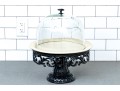 Ornate Cake Display Stand With Glass Cloche