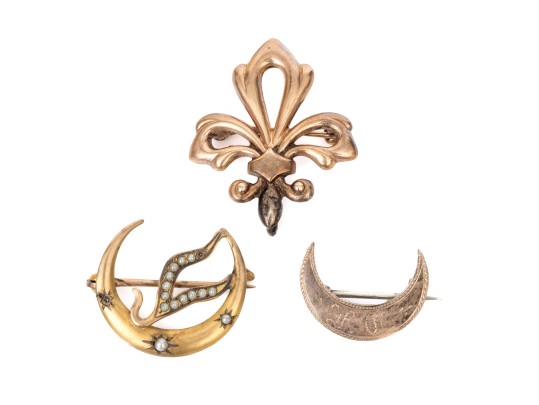 Collection Of Assorted 10k Gold Antique Scatter Pins