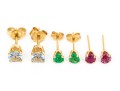 Collection Of Assorted 14k Gold Stud Earrings, Including Half Pairs 