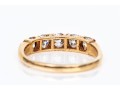 14k Yellow Gold Striking Bar Set Diamond Band Ring, App. 0.62 TCW, Size 5.5-
