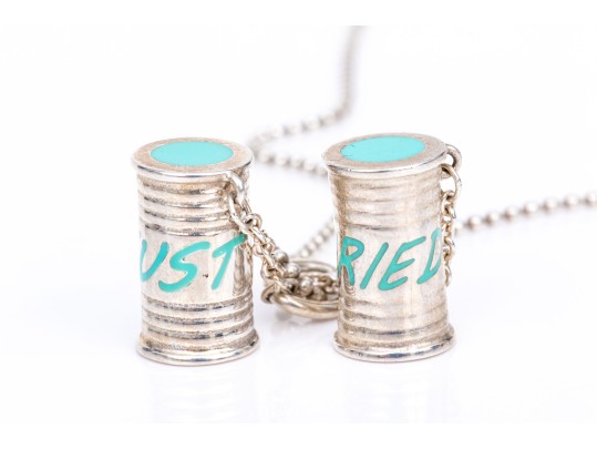 Tiffany & Co. Sterling Silver Unusual Tiffany Blue Enamel 
