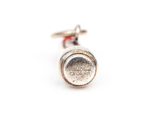 Tiffany & Co. Sterling Silver Fabulous Red Enamel Accented Lipstick Charm