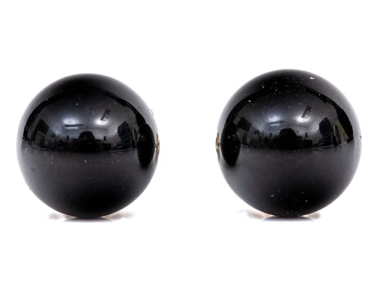 Tiffany & Co. Sterling Silver Classic 10mm Black Onyx Ball Stud Earrings
