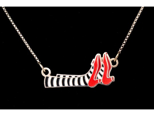 Alex + Ani Sterling Silver Wicked Witch Of The West Ruby Slippers Pendant
