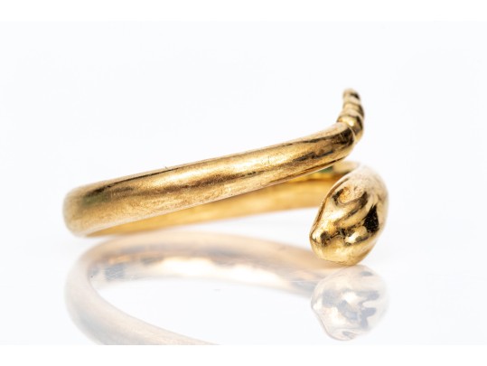 Tiffany & Co. Elsa Peretti 18k Yellow Gold Magnificent Snake Motif Ring, Size 8.25, With Box