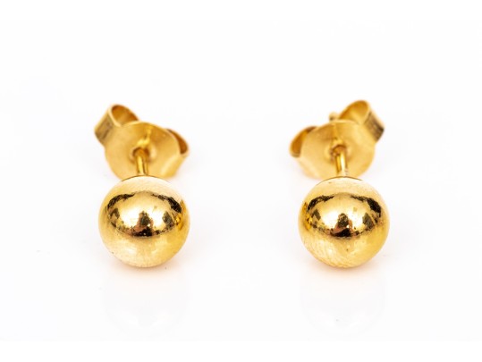 14k Yellow Gold Classic 6mm Ball Style Earrings
