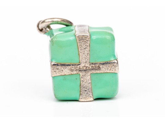 Tiffany & Co. Sterling Silver Iconic Tiffany Blue Enamel Gift Box Charm