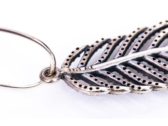 Pandora Sterling Silver Collection Of Crystal Set Wing, Feather And Butterfly Motif Jewelry
