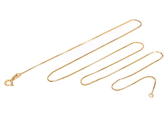 14k Yellow Gold Simple Fine Box Style Chain