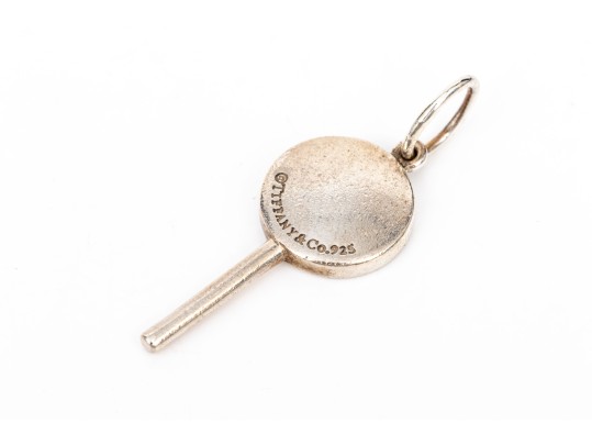 Tiffany & Co. Sterling Silver Whimsical Pink And White Enamel Lollipop Charm
