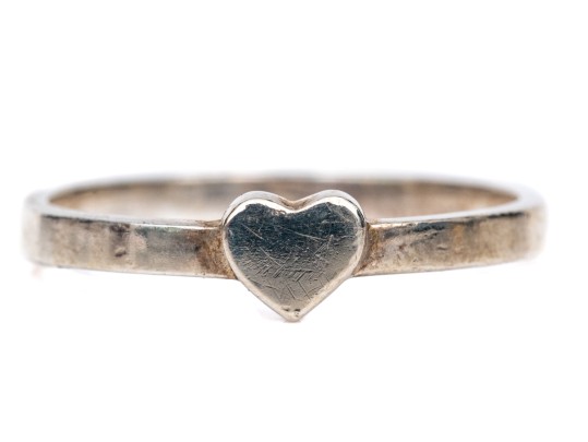 Tiffany & Co. Sterling Silver Paloma Picasso Simple Heart Motif Ring, Size 7.5