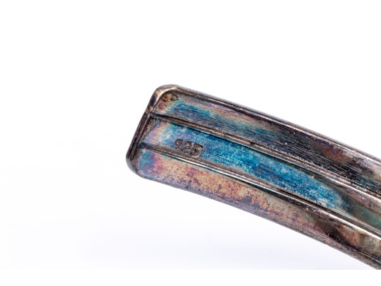 Sterling Silver Collection Of Four Cuff Style Bracelets; Two Plain Styles, Two Turquoise Set