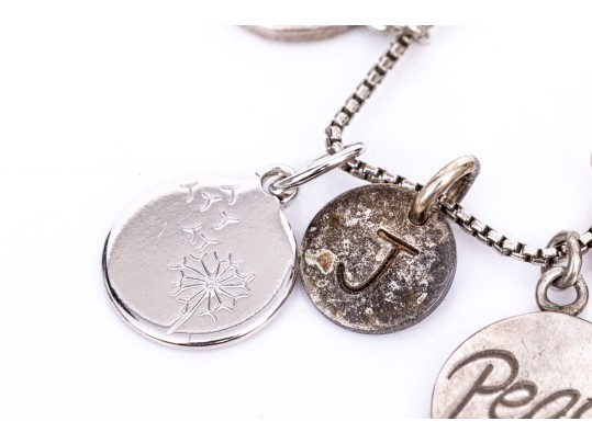 Collection Of Sterling Silver Inspirational Message Charms And Pendants, Including Be U, On Chains