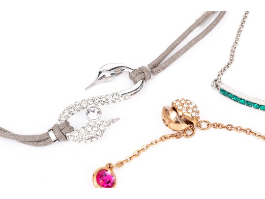 Swarovski Collection Of Rose, White And Yellow Toned Crystal Set Bracelets
