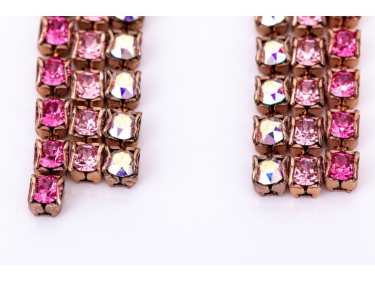 Swarovski Collection Of Crystal Set Earrings, Silver And Rose Tones