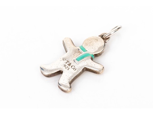 Tiffany & Co. Sterling Silver Charming Tiffany Blue Enamel Gingerbread Man Charm