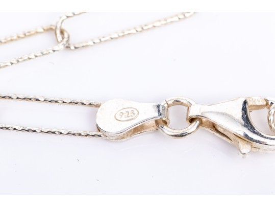 Sterling Silver Collection Of Ten Stone, Glass, Amber And Composite Necklaces