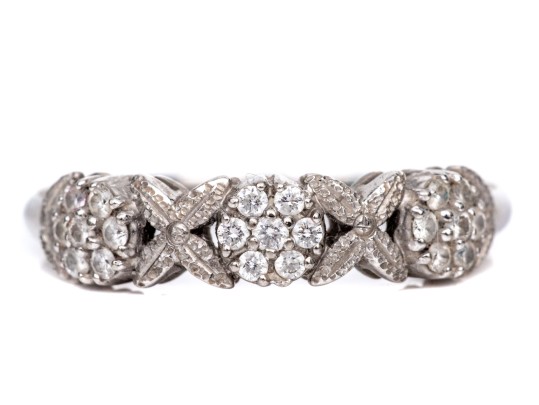 18k White Gold Pave Diamond Set 