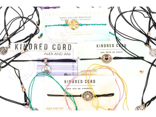 Alex + Ani Collection Of Pull Cord Bracelets, Including Kindred Cord And Precious Threads Styles