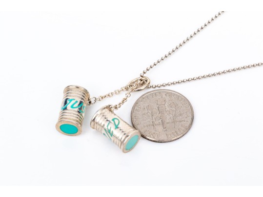 Tiffany & Co. Sterling Silver Unusual Tiffany Blue Enamel 