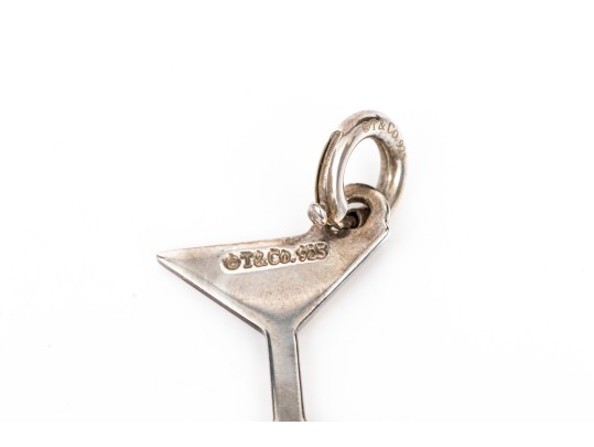 Tiffany & Co. Sterling Silver Debonair Martini Glass With Olive Charm