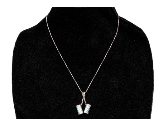 Tiffany & Co. Sterling Silver Unusual Tiffany Blue Enamel 