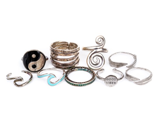 Collection Of Sterling Silver Rings, Sizes 6 To 7